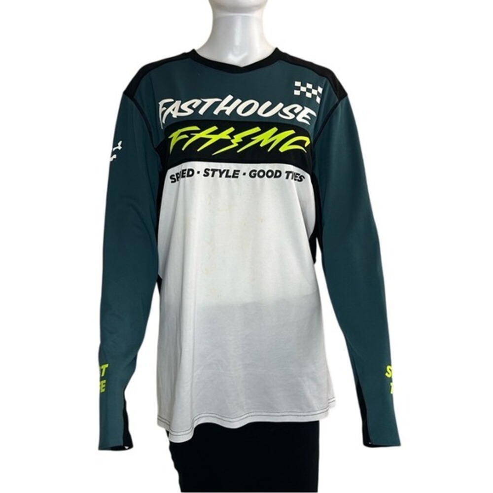 Fasthouse  Elrod Evoke Jersey Indigo White Size Large